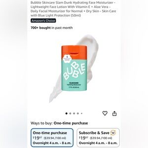 Bubble Skincare Slam Dunk Hydrating Face Moisturizer